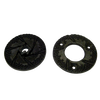 Two durable black grinding burrs designed for adjustable grain milling, crafted to enhance precision and efficiency, suitable for Kitchen & Food, Grain Mills, Best Sellers, Bread Making Supplies, and Promo Eligible collections.
