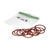 Set of twelve red replacement rubber rings for reusable canning jar lids, shown with a resealable plastic bag, suited for Kitchen & Food and Canning Accessories collections.
