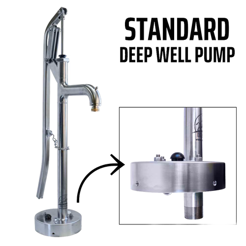 Handcrafted stainless steel deep well pump head designed for reliable water extraction, featured in USA Made, Appliances, Water Pumps, and Deep Well Pumps collections.