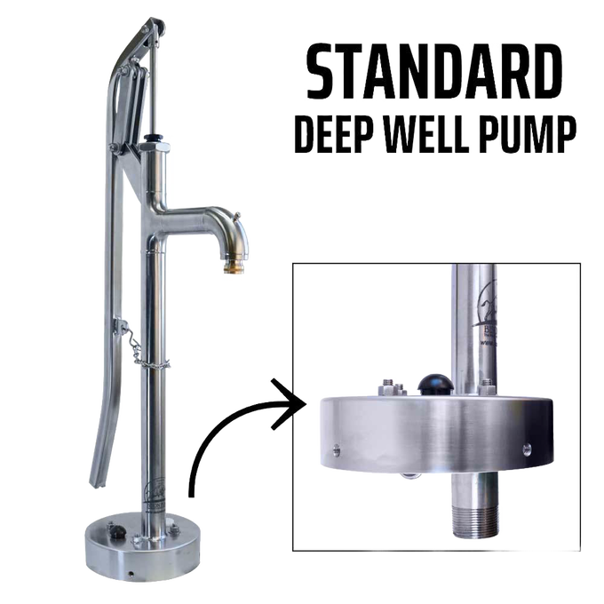 Handcrafted stainless steel deep well pump head designed for reliable water extraction, featured in USA Made, Appliances, Water Pumps, and Deep Well Pumps collections.