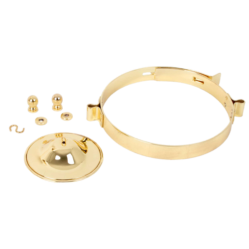 Polished brass lamp frame and mounting hardware components for 12-inch Aladdin 210 series shades, featured in Lamps & Lighting, Parts and Accessories, and Best Sellers collections.