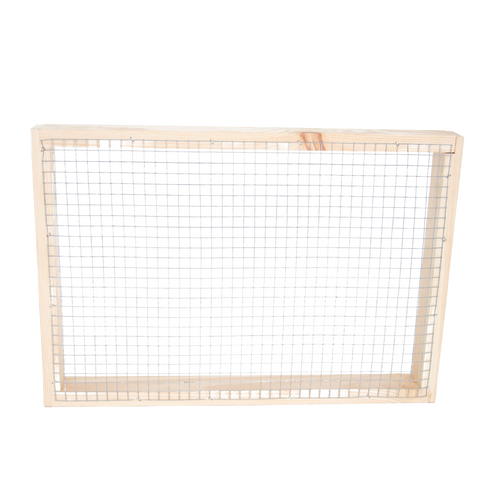 Handcrafted wooden 8-frame candy board feeder with wire mesh for hive moisture control and winter bee feeding, Amish made in the USA, featured in Beekeeping Supplies and Farm, Garden & Tool collections.
