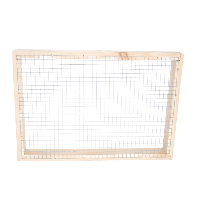 Handcrafted wooden 8-frame candy board feeder with wire mesh for hive moisture control and winter bee feeding, Amish made in the USA, featured in Beekeeping Supplies and Farm, Garden & Tool collections.