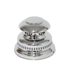 Polished chrome brass lamp hood designed for Petromax HK350 and HK500 models, featuring ventilation holes for airflow, ideal for Lamps & Lighting and Parts and Accessories collections.