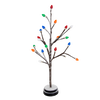 Handcrafted small holiday tree with snow-dusted branches and colorful light bulb caps, battery operated, perfect for Home & Decor, Holiday Decor, Best Sellers, and Promo Eligible collections.