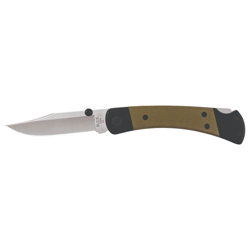 Folding sport knife featuring S30V stainless steel clip point blade and textured olive handle with black bolsters, designed for outdoor and everyday use, part of USA Made and Best Sellers collections.