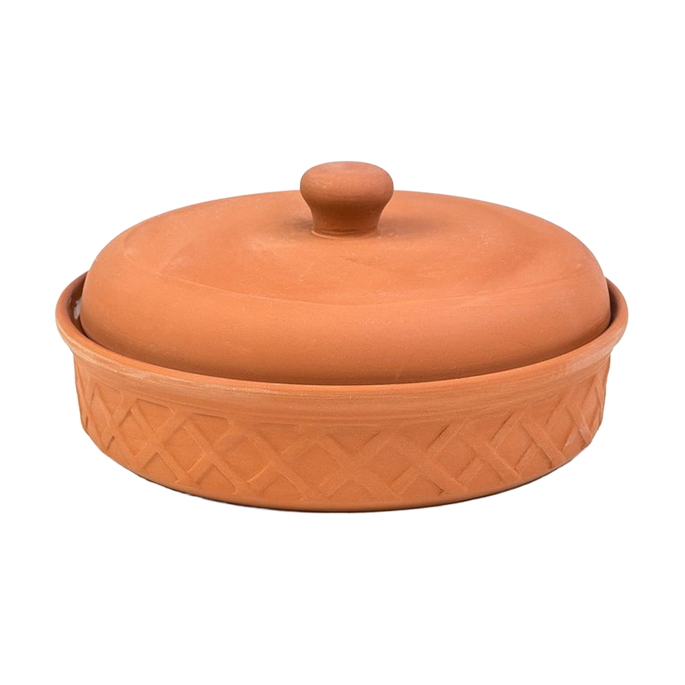 Handcrafted terra cotta tortilla warmer with a textured base and snug lid, designed to keep tortillas warm and moist, featured in Kitchen & Food, Storage and Serving, Best Sellers, and Promo Eligible collections.