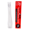 Clear borosilicate glass chimney taller than standard size with black logo, shown alongside bold red packaging, featured in Lamps & Lighting, Parts and Accessories, Chimneys and Globes, Best Sellers, and Promo Eligible collections.