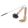 Set of three handcrafted brushes with wooden handles for cleaning sink drains and overflow areas, designed to remove grime and buildup, ideal for Home & Decor, Household Cleaning, and Best Sellers collections.