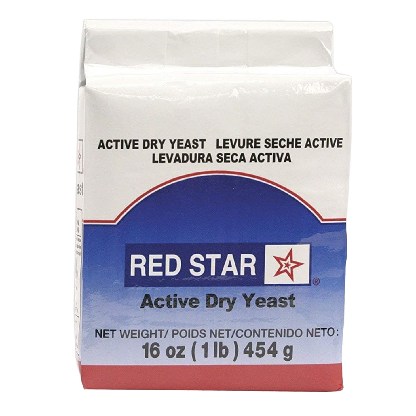 Red Star active dry yeast package weighing 16 ounces with bilingual labeling, ideal for baking with steady leavening, featured in Kitchen & Food, Dry Goods and Mixes, Best Sellers, Bread Making Supplies, and Promo Eligible collections.