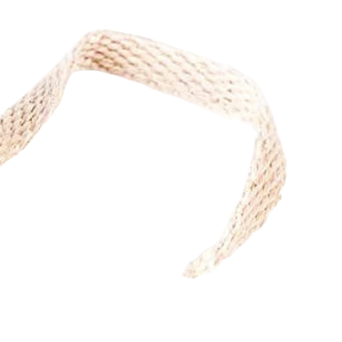 Close-up of a braided cotton lamp wick designed for oil lamps, compatible with various burners and collars, featured in Lamps & Lighting and Parts and Accessories collections.