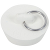 White rubber drain stopper with a metal ring for easy handling, suitable for Home & Decor, Laundry Supplies, Washers and Wash Day Accessories, Best Sellers, and Promo Eligible collections.