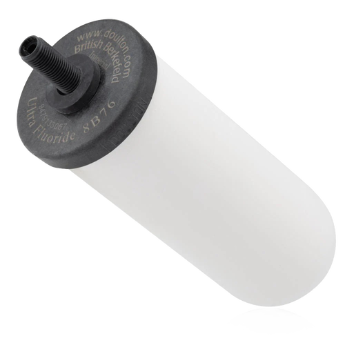 Ultra fluoride ceramic water filter element with black threaded top, designed for gravity filtration systems, ideal for Farm, Garden & Tool, Appliances, Emergency Supplies, and Water Treatment collections.