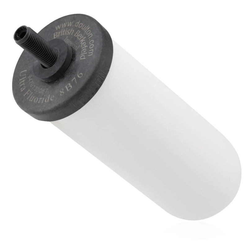 Ultra fluoride ceramic water filter element with black threaded top, designed for gravity filtration systems, ideal for Farm, Garden & Tool, Appliances, Emergency Supplies, and Water Treatment collections.