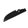 Black leather sheath with reinforced stitching and snap closure, designed to securely hold a fixed blade camping knife, suitable for Farm, Garden & Tool and Camping collections.