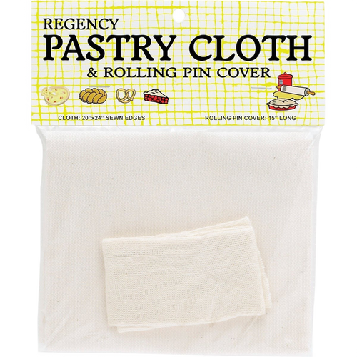 Natural cotton pastry cloth with sewn edges and matching rolling pin cover, designed to create a non-stick surface; ideal for Kitchen & Food, Baking Supplies, and Cookware collections.
