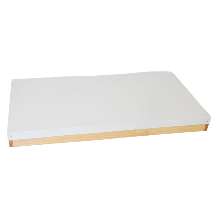 Handcrafted telescoping metal cover with wooden edges designed to protect 5-frame beehives from weather, Amish made in the USA, ideal for Farm, Garden & Tool and Beekeeping Supplies.