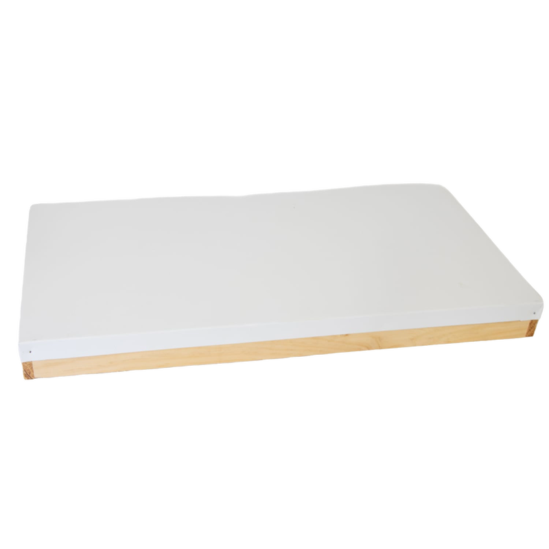 Handcrafted telescoping metal cover with wooden edges designed to protect 5-frame beehives from weather, Amish made in the USA, ideal for Farm, Garden & Tool and Beekeeping Supplies.
