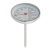 Round stainless steel meat thermometer with large easy-to-read dial showing recommended cooking temperatures for beef, pork, and poultry, featured in Kitchen & Food and Best Sellers collections.
