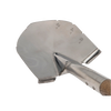 Stainless steel planting spade with a pointed blade featuring etched depth markings and a durable double-riveted socket, ideal for garden beds in Farm, Garden & Tool collections.