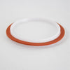 Reusable handcrafted white plastic canning lid with an orange sealing ring, designed for regular mouth jars, featured in Kitchen & Food, Food Preservation, USA Made, and Best Sellers collections.