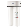 Compact under-sink water filtration system with dual ceramic filter chambers, designed for effective fluoride reduction, handcrafted for Appliances and Water Treatment collections.