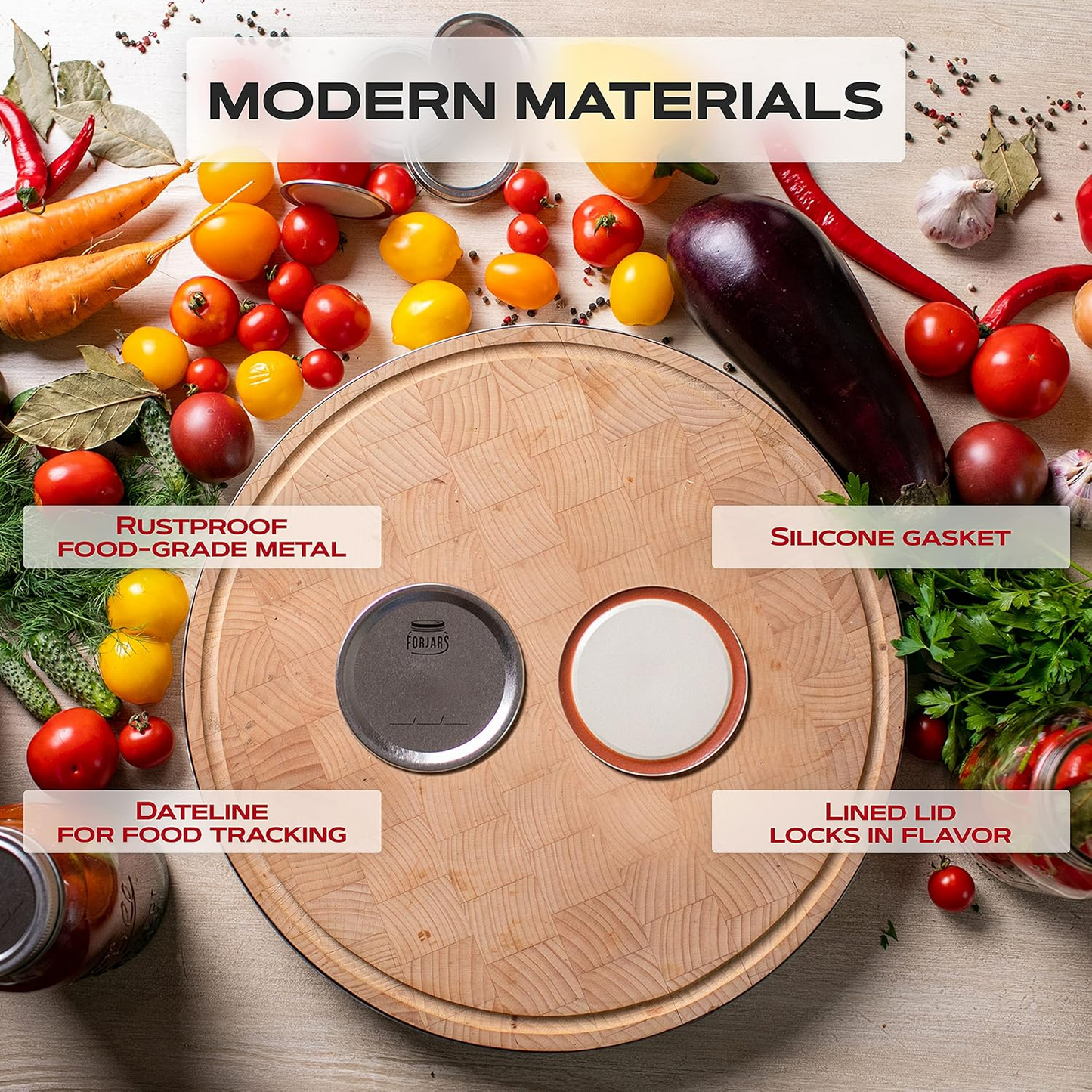 FORJARS Canning Lids for Regular or Wide Mouth Jars