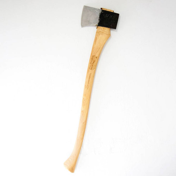 Handcrafted Lumberman's axe with a thick carbon steel blade and smooth Amish-made hickory handle, featured in Farm, Garden & Tool, Knives & Axes, USA Made, and Best Sellers collections.