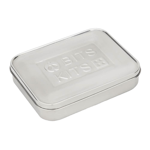 Rectangular stainless steel snack container with a secure lid, featuring a durable, reusable design ideal for Kitchen & Food, Storage and Serving, Best Sellers, and Promo Eligible collections.