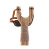 Handcrafted wooden slingshot made from smooth grain beech wood with genuine leather pouch and real latex surgical tubing, perfect for Toys, Books & Games and Lawn Games collections.
