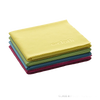 Stack of four colorful glass and polishing cloths in yellow, green, blue, and red shades, ideal for streak-free cleaning in Household Cleaning and Home & Decor collections.