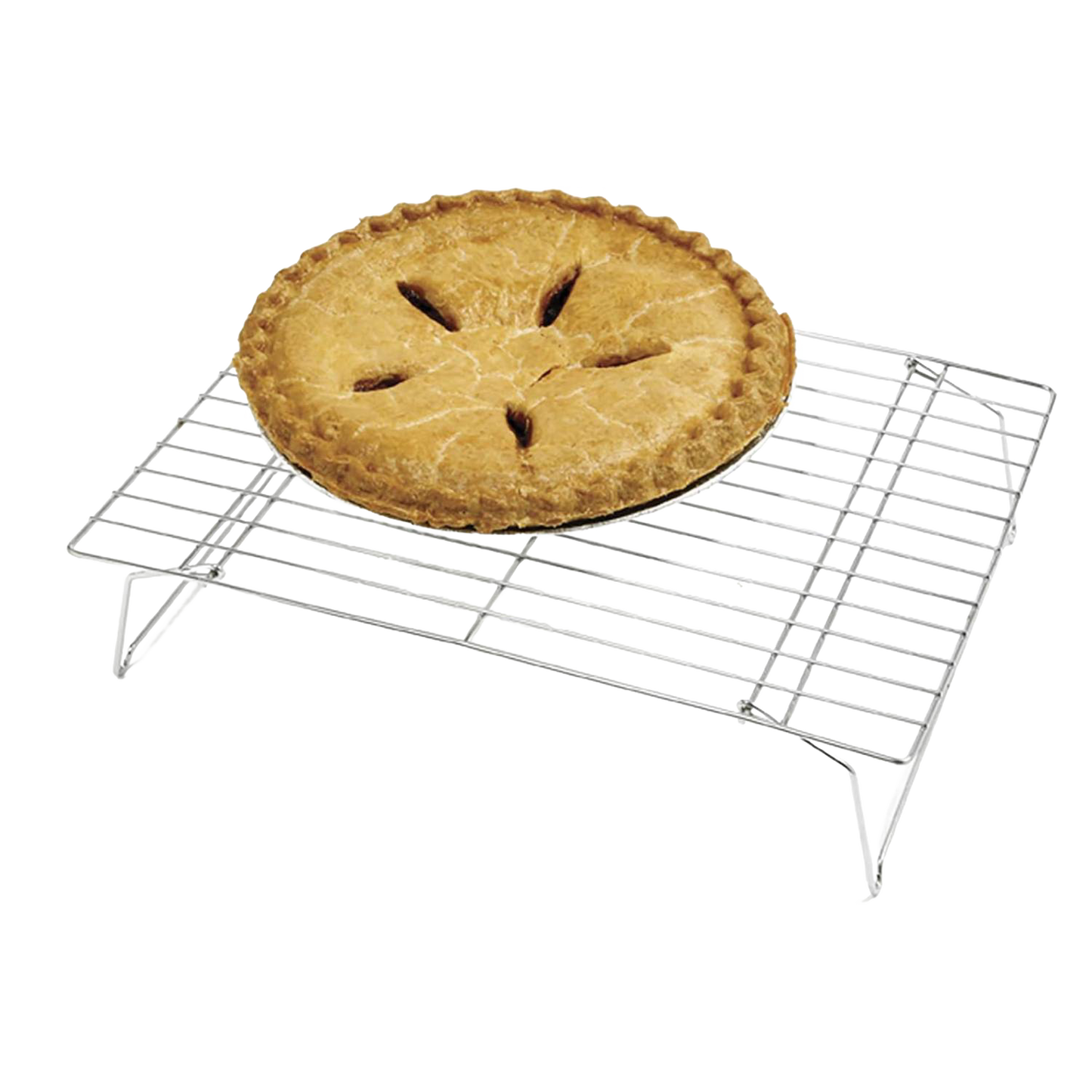 Handcrafted metal cooling rack with sturdy wire design supporting a freshly baked pie, ideal for Kitchen & Food, Cookware, Baking Supplies, Kitchen Gadgets, and Best Sellers collections.