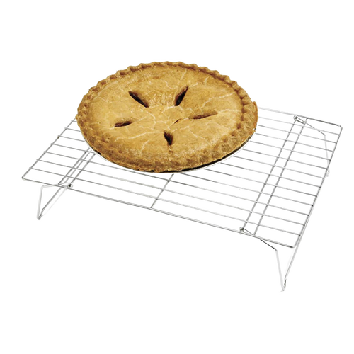Handcrafted metal cooling rack with sturdy wire design supporting a freshly baked pie, ideal for Kitchen & Food, Cookware, Baking Supplies, Kitchen Gadgets, and Best Sellers collections.
