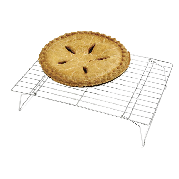 Handcrafted metal cooling rack with sturdy wire design supporting a freshly baked pie, ideal for Kitchen & Food, Cookware, Baking Supplies, Kitchen Gadgets, and Best Sellers collections.