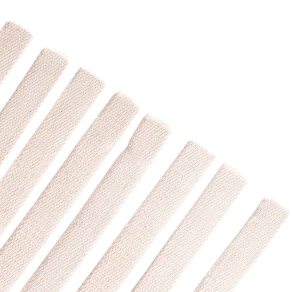 Set of handcrafted flat cotton wicks with natural fiber texture, designed for efficient fuel absorption in lamps, ideal for Farm, Garden & Tool, Emergency Supplies, and Parts and Accessories collections.