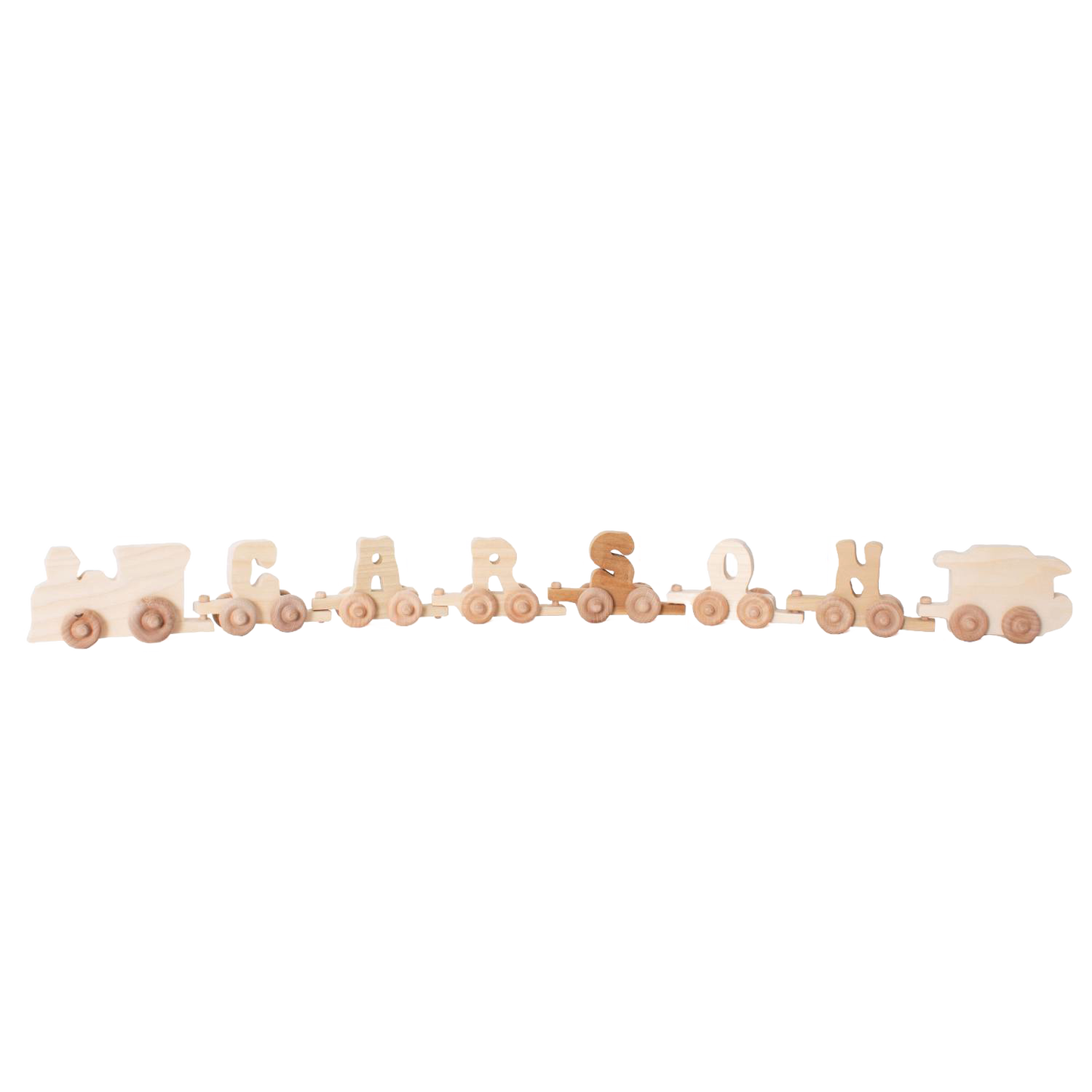 Handcrafted wooden train featuring customizable alphabet letters, made in the USA, Amish crafted, ideal for children's indoor play and part of Best Sellers in Wooden Toys and Toys, Books & Games collections.
