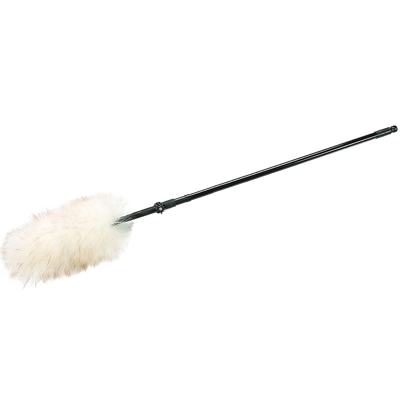 Angled duster with a telescoping handle and soft natural lamb’s wool head, designed for reaching high or distant surfaces in Home & Decor and Household Cleaning collections.