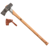 Handcrafted splitting maul with a sharp forged steel head and wooden handle, including a leather sheath, ideal for Farm, Garden & Tool, Knives & Axes, Axes, and Wood Cutting and Hauling collections.