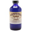 Blue glass bottle of handcrafted cologne made in USA with vintage-style beige label for health and wellness and grooming collections, featuring a manly bay rum scent.