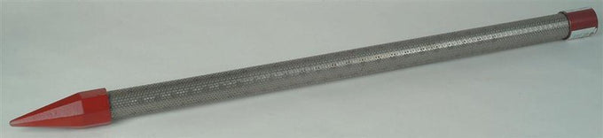 Rugged ductile iron drive point with a stainless steel jacket and bright red protective tips, designed for use with galvanized steel pipe in water pump and well drilling applications, part of Appliances, Water Pumps, Pump Parts and Tools, Best Sellers, and Promo Eligible collections.