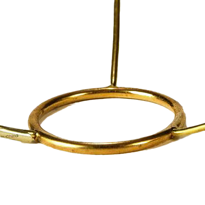 Close-up of a solid brass ring with three supporting arms designed for lamp shades, part of Lamps & Lighting, Parts and Accessories, Shade Rings and Holders, Best Sellers, and Promo Eligible collections.