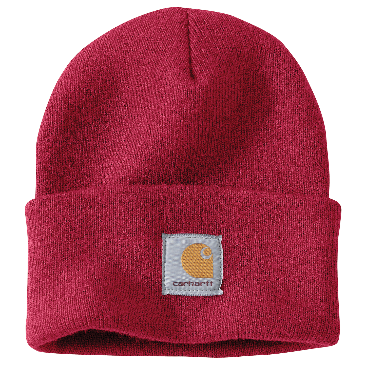 Handcrafted knit cuffed beanie in deep red with a stitched logo patch, crafted for warmth and durability, featured in Health & Wellness, Clothing and Accessories, Best Sellers, and Promo Eligible collections.