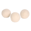Set of three natural wool dryer balls in light cream color, handcrafted in the USA, designed for efficient, chemical-free drying in laundry supplies and home decor collections.