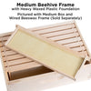 Handcrafted Amish made medium wood bee frame with heavy waxed plastic foundation, compatible with 5, 8, and 10-frame hives, featured in Farm, Garden & Tool and Beekeeping Supplies collections.