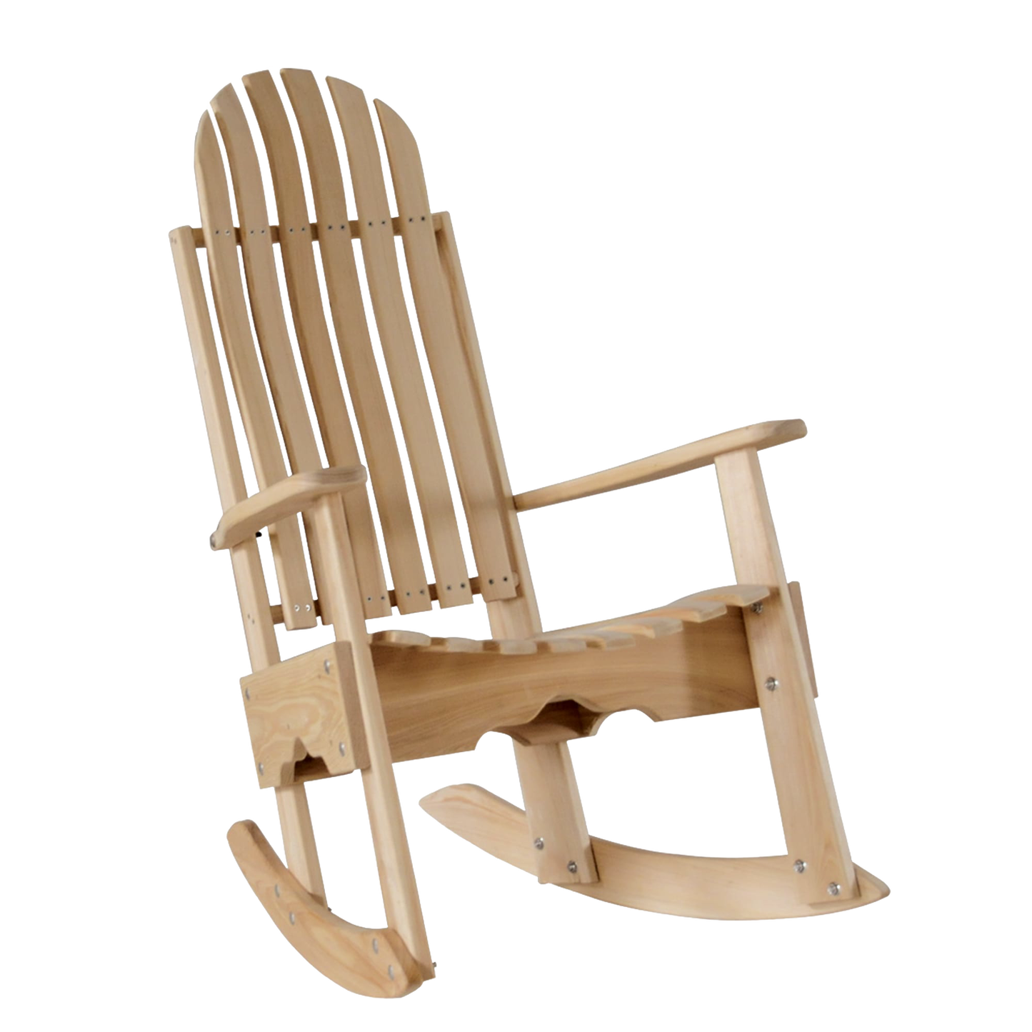 Handcrafted cypress wood rocking chair with slatted back and contoured seat, Amish made in USA, durable for outdoor use, featured in Home & Decor and Best Sellers collections.