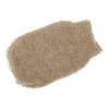 Beige exfoliating glove made from a flax and cotton blend with a firm textured surface, ideal for invigorating skin massage in Health & Wellness and Grooming collections.