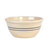 Handcrafted stoneware mixing bowl with a classic blue stripe design, made in USA for Kitchen & Food, Cookware, Baking Supplies, and Storage and Serving collections.