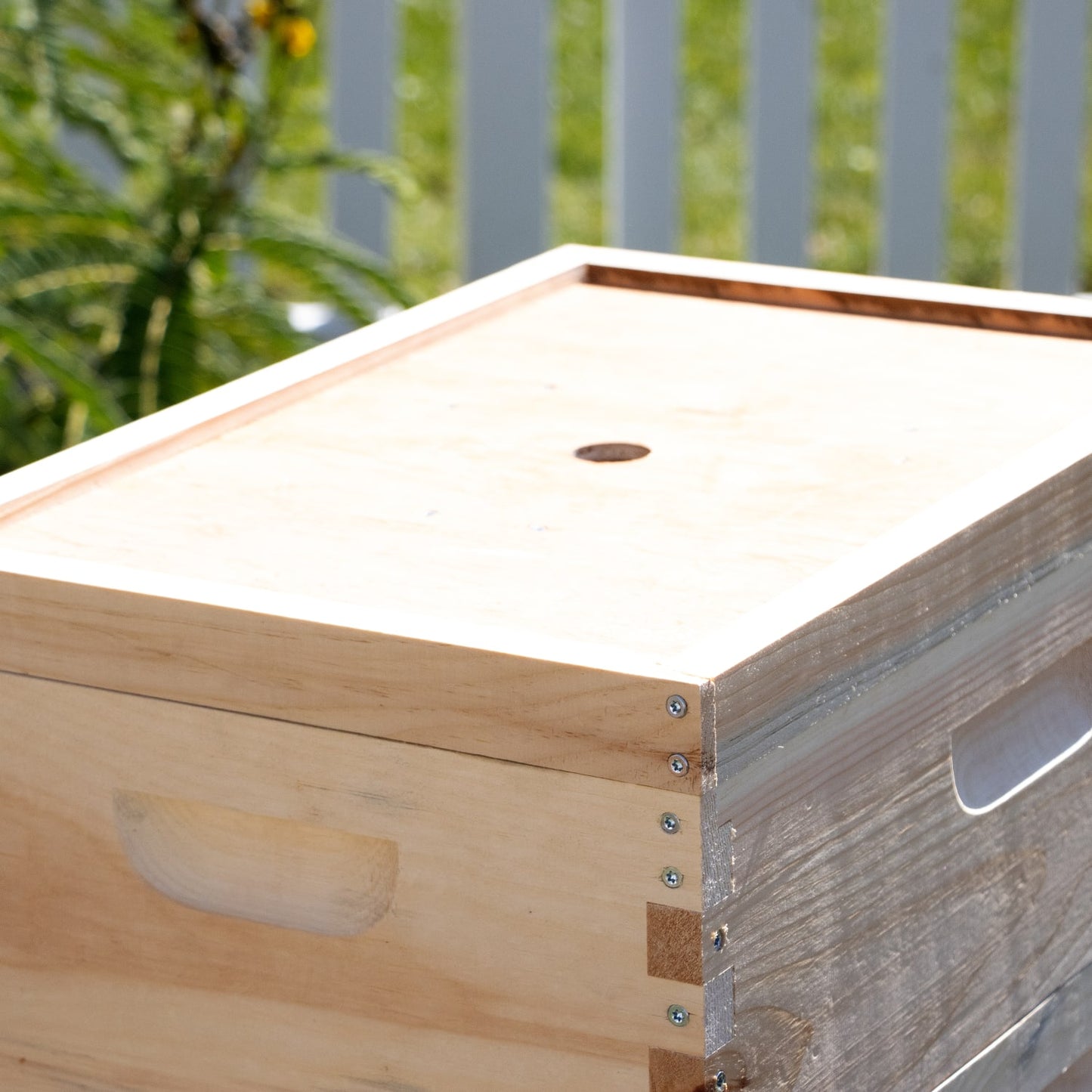 Handcrafted 8-frame triangle wooden bee escape board made in the USA, designed for chemical-free honey harvesting, featured in Farm, Garden & Tool and Beekeeping Supplies collections.