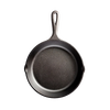 Small handcrafted cast iron skillet with ergonomic handle, pre-seasoned for easy cooking, ideal for kitchen use, part of USA Made, Cookware, and Best Sellers collections.