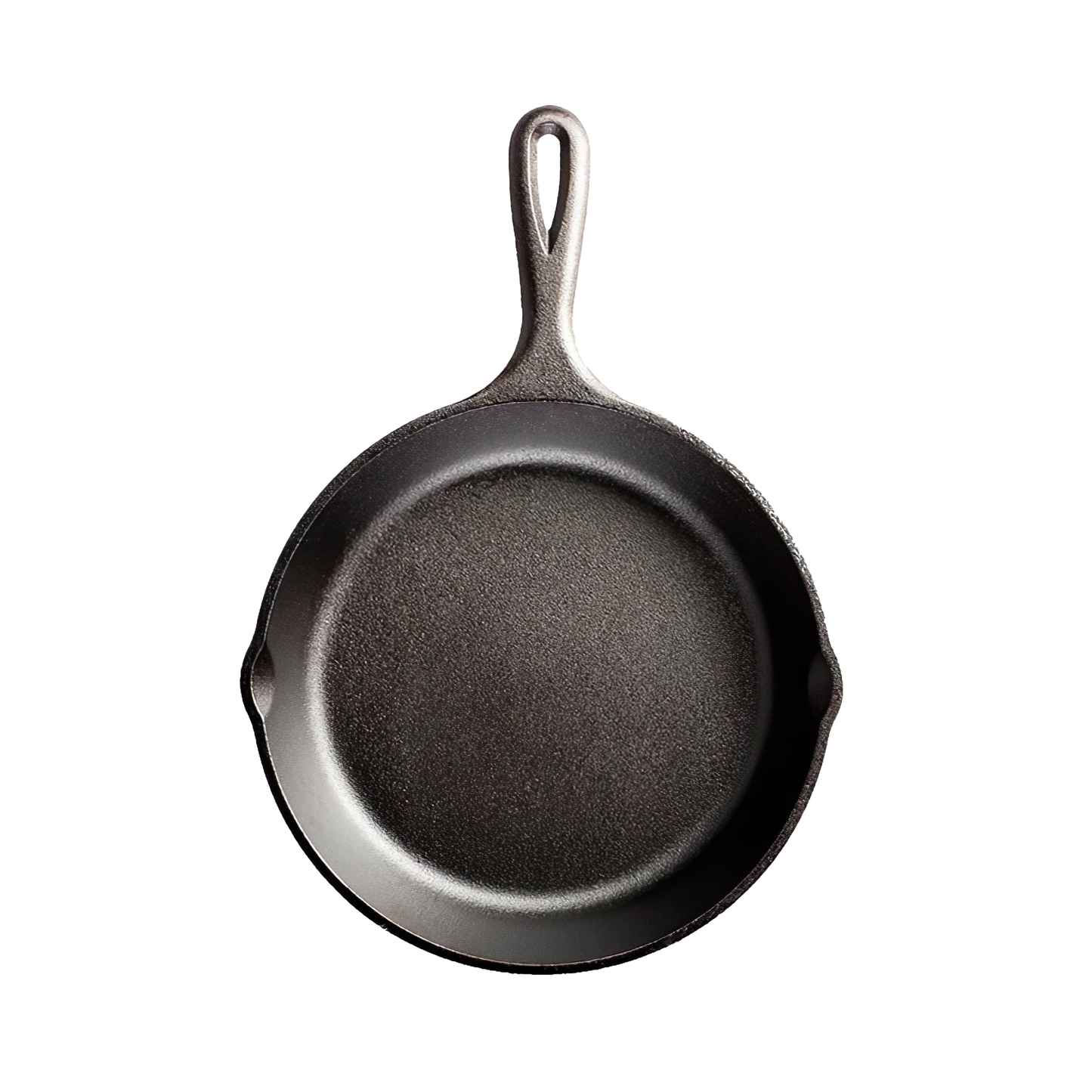 Small handcrafted cast iron skillet with ergonomic handle, pre-seasoned for easy cooking, ideal for kitchen use, part of USA Made, Cookware, and Best Sellers collections.